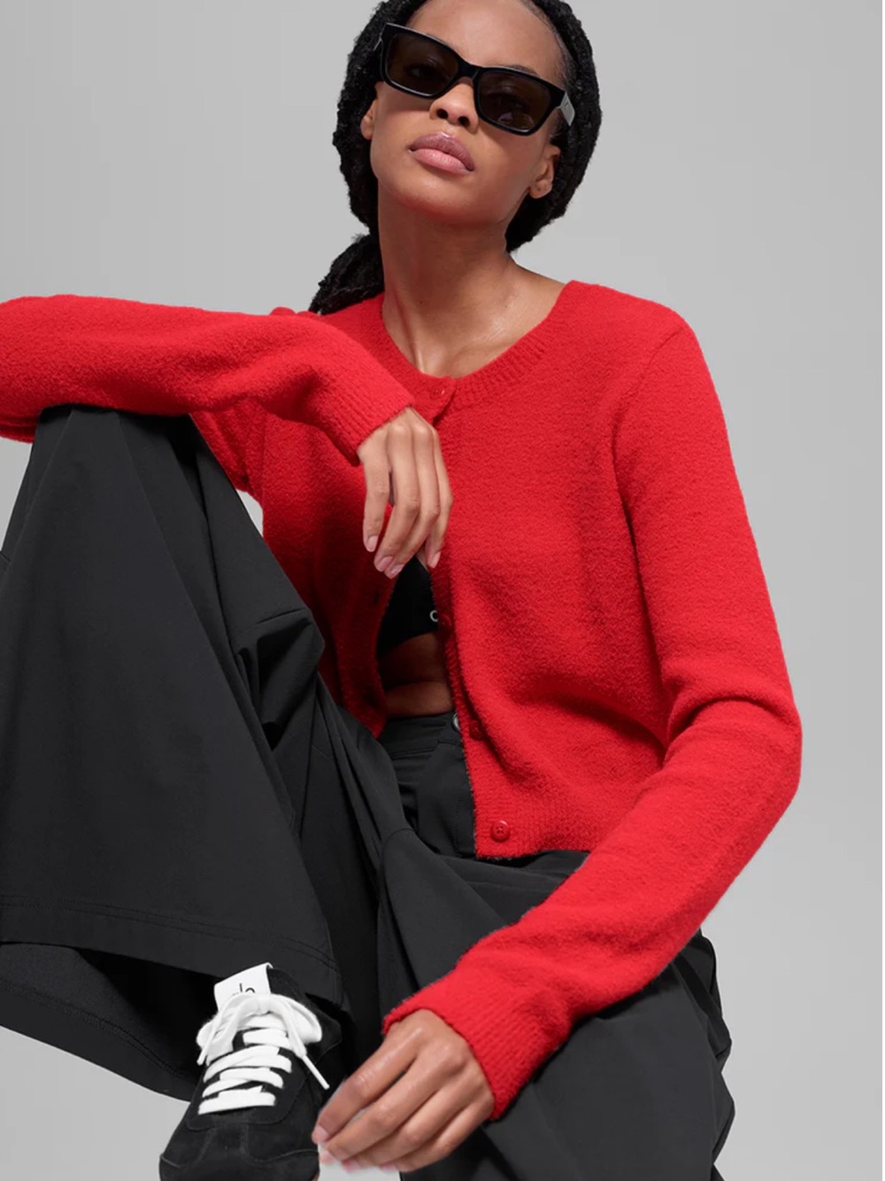 Alo Yoga Snuggle Up Cardigan Sweater Red Women’s Medium